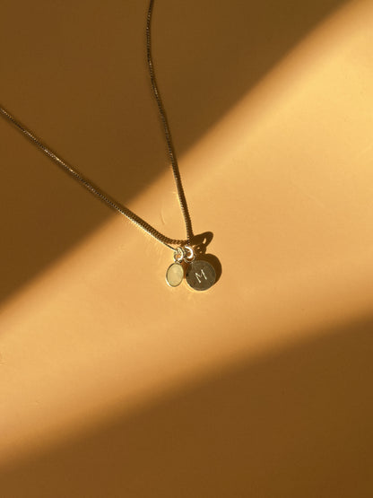 LUNA Birthstone Necklace in Silver