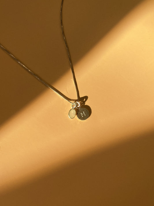 LUNA Birthstone Necklace in Silver